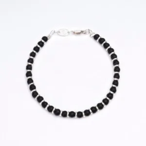 Oniks Taşı - 925 Ayar Gümüş Bileklik - Gece