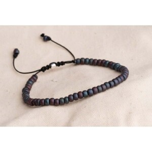 Petrol Mavi Miyuki Boncuk - 925 Gümüş Bileklik PB24412 - Görsel 7