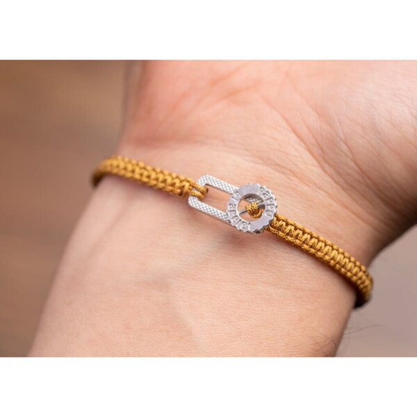 925 Gümüş ve Makrome Detaylı - Yeşil Miyuki Boncuklu Bileklik