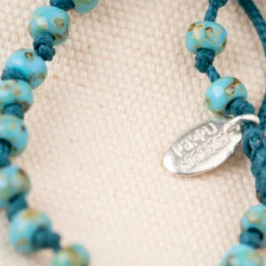 Picasso Turkuaz Miyuki Boncuklu - 925 Gümüş Bileklik - Düğüm