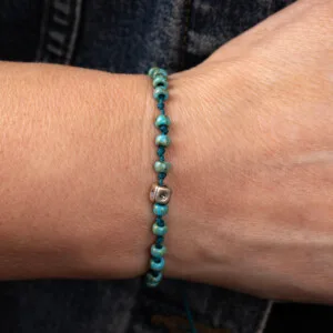 Picasso Turkuaz Miyuki Boncuklu - 925 Gümüş Bileklik - Düğüm