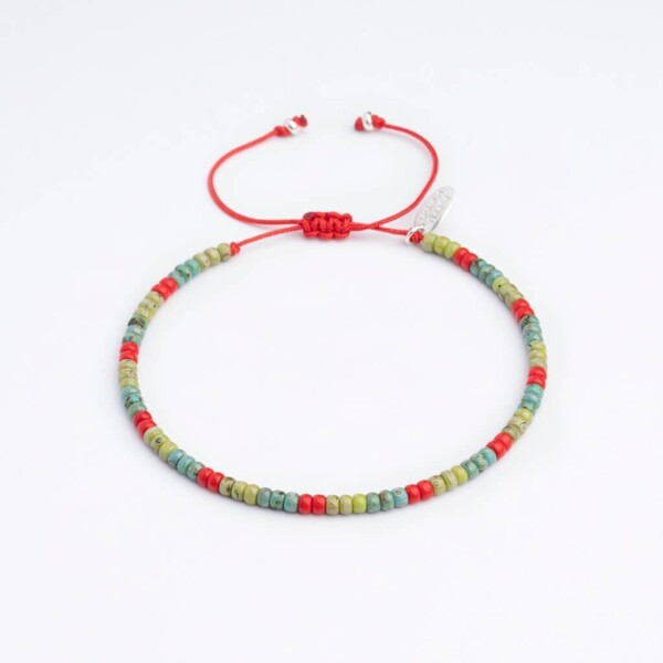 Renkli Miyuki 925 Gümüş Kırmızı Paraşüt İpli Bileklik Renkli Miyuki 925 Gümüş Kırmızı Paraşüt İpli Bileklik