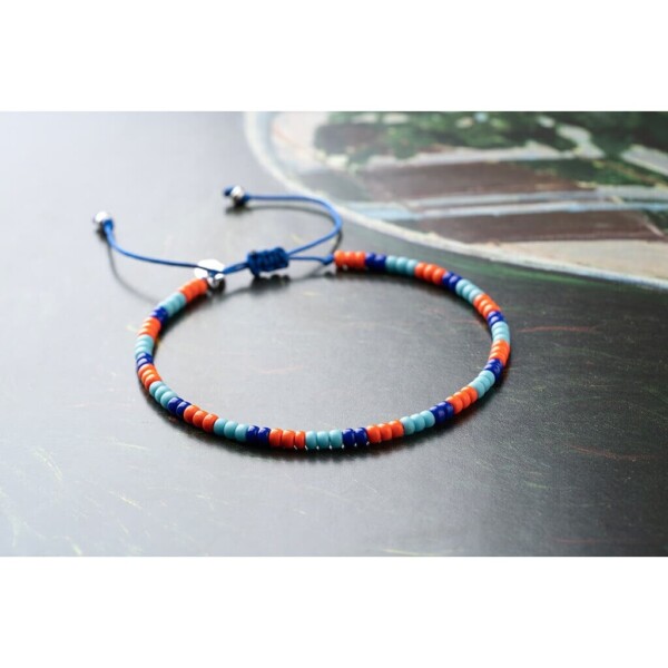 Renkli Miyuki 925 Gümüş Parlament Mavi Paraşüt İpli Bileklik