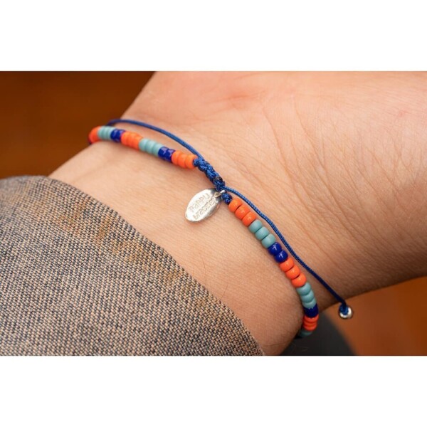 Renkli Miyuki 925 Gümüş Parlament Mavi Paraşüt İpli Bileklik