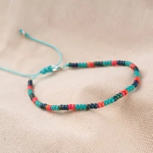 Renkli Miyuki 925 Gümüş Mint Mavi Paraşüt İpli Bileklik