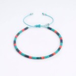 Renkli Miyuki 925 Gümüş Mint Mavi Paraşüt İpli Bileklik
