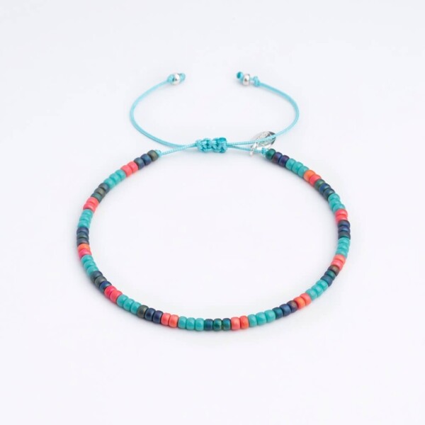 Renkli Miyuki 925 Gümüş Mint Mavi Paraşüt İpli Bileklik Renkli Miyuki 925 Gümüş Mint Mavi Paraşüt İpli Bileklik