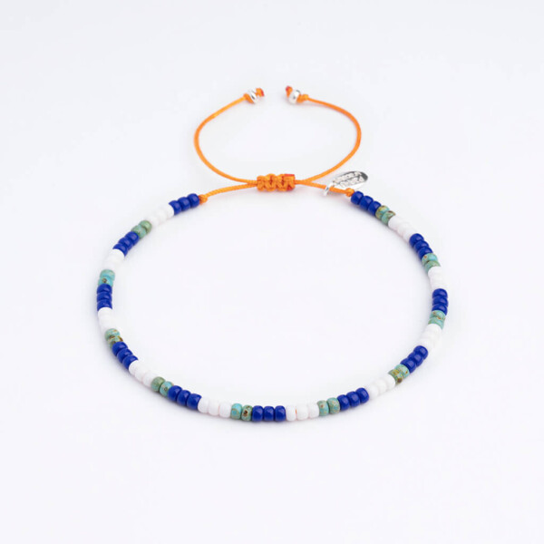 Renkli Miyuki 925 Gümüş Turuncu Paraşüt İpli Bileklik