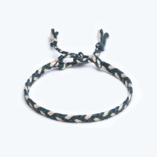 Sharadamba Krem - Petrol Yeşili Koton İpli Unisex Bileklik Sharadamba Krem - Petrol Yeşili Koton İpli Unisex Bileklik