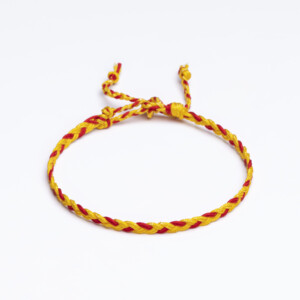 Sarı - Kırmızı Paraşüt İpli Unisex Bileklik - Sharadamba