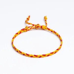 Sarı - Kırmızı Paraşüt İpli Unisex Bileklik - Sharadamba