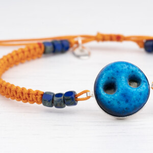 Turuncu Makrome Örgülü - Süryani Nazarlığı Bileklik - Günbatımı