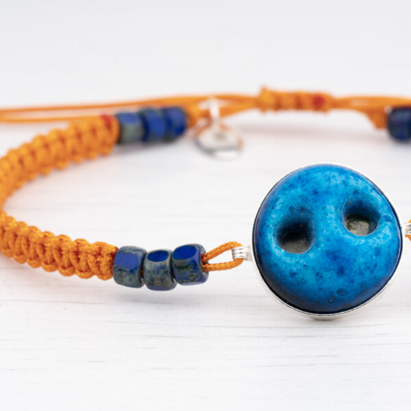 Turuncu Makrome Örgülü - Süryani Nazarlığı Bileklik - Günbatımı