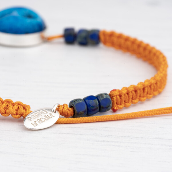 Turuncu Makrome Örgülü - Süryani Nazarlığı Bileklik - Günbatımı