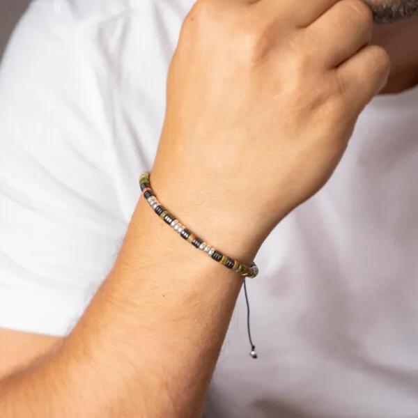 Unakit – Hematit Taşı – 925 Ayar Gümüş Bileklik – Rondela